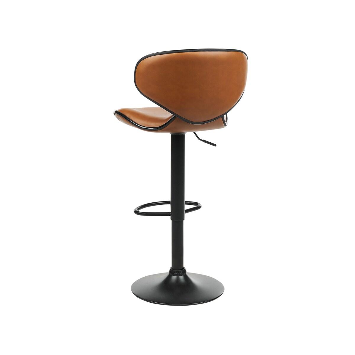 Zestaw 2 hokerów barowych regulowanych ekoskóra brązowy CONWAY II