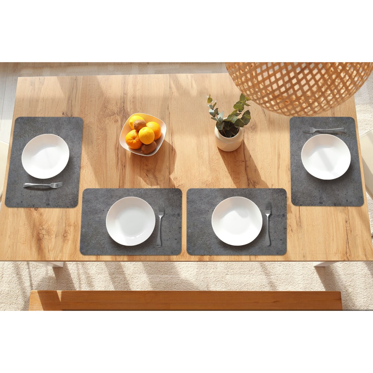 Komplet mat pod talerz Ciemny kamień, 6 szt. 45x30cm