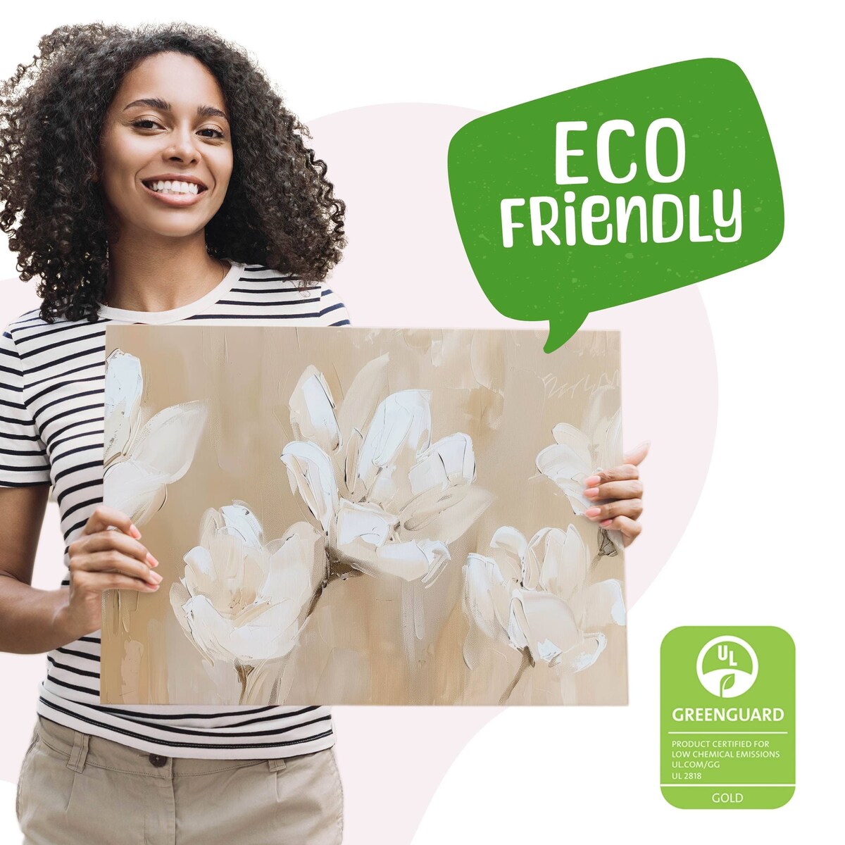 Obraz Na Płótnie Do Sypialni Białe Kwiaty Natura Malarstwo Vintage 70x50cm