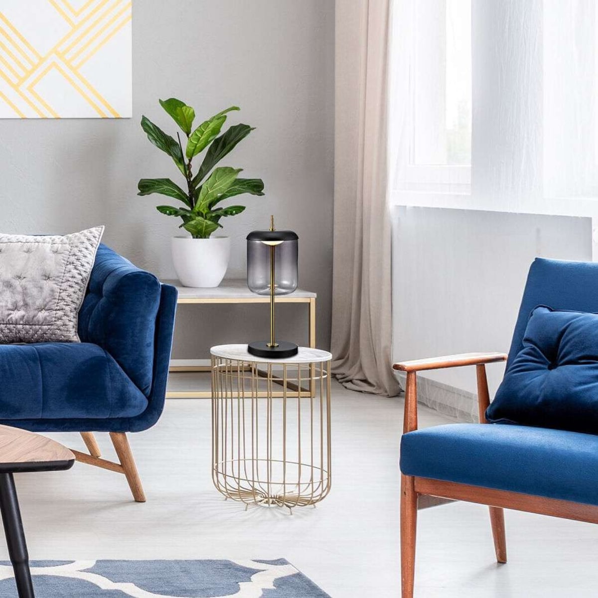 Stołowa LAMPA stojąca DELICE 5026 Rabalux szklana LAMPKA biurkowa skandynawska LED 6W 4000K czarna przydymiona