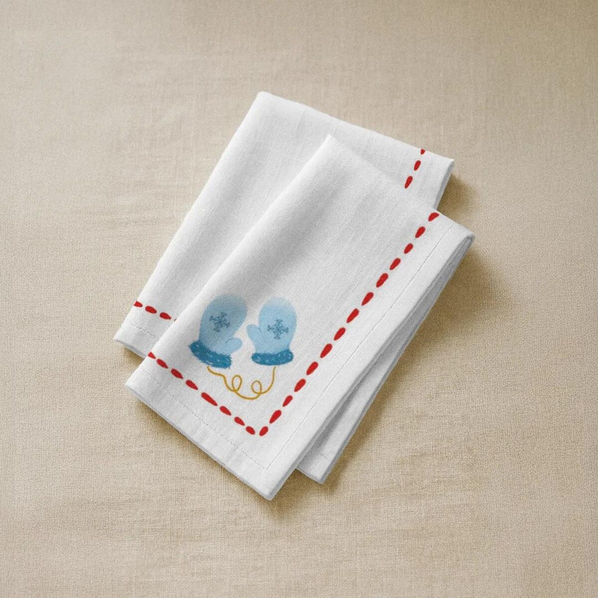 Serwetki świąteczne - Minimalistyczne rękawiczki (2szt.)