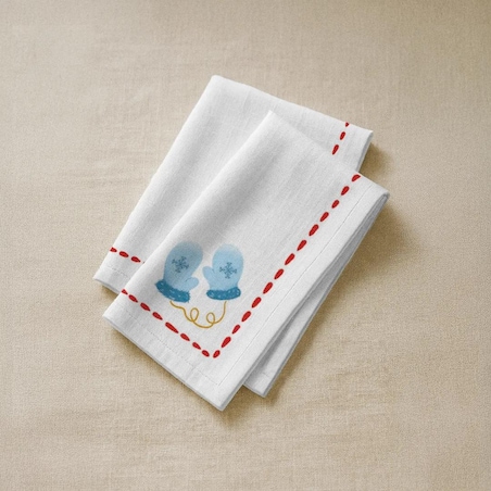 Serwetki świąteczne - Minimalistyczne rękawiczki (2szt.)