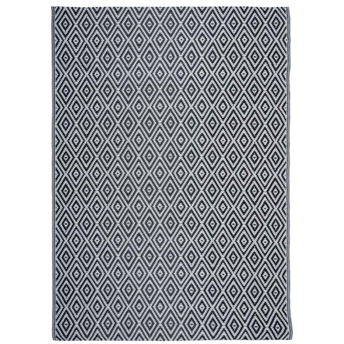 Dywan zewnętrzny tkany na płasko 120x170 cm e-floor romby szary