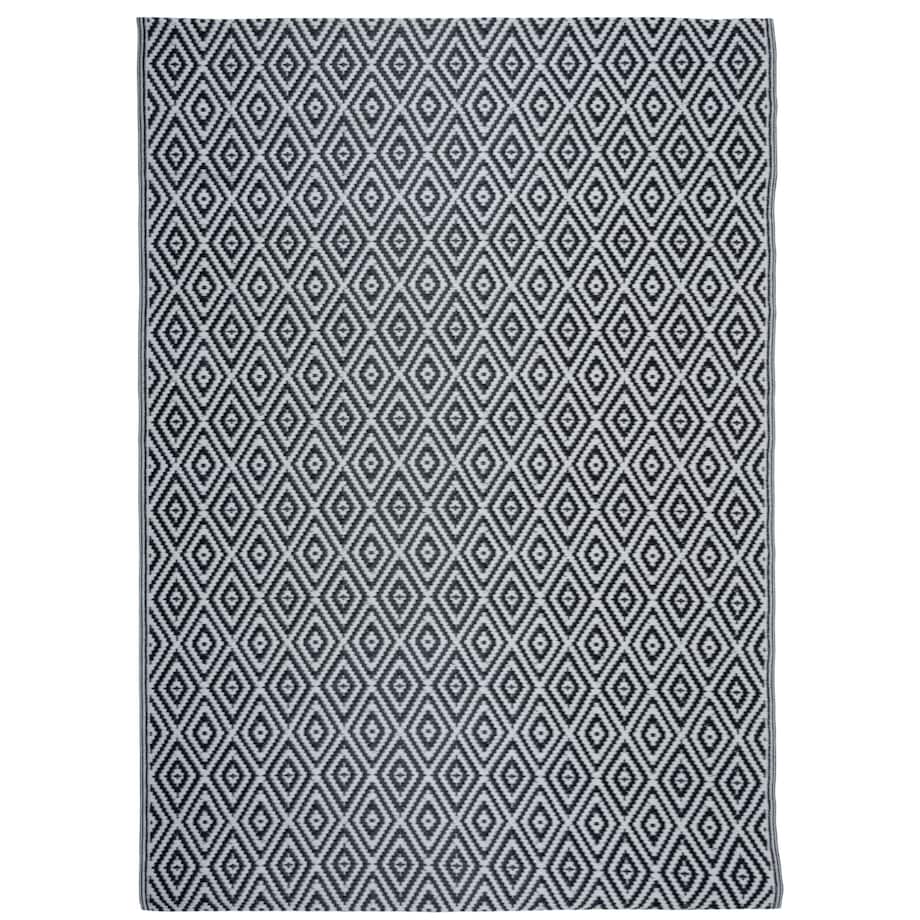 Dywan zewnętrzny tkany na płasko 120x170 cm e-floor romby szary