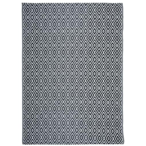 Dywan zewnętrzny tkany na płasko 120x170 cm e-floor romby szary