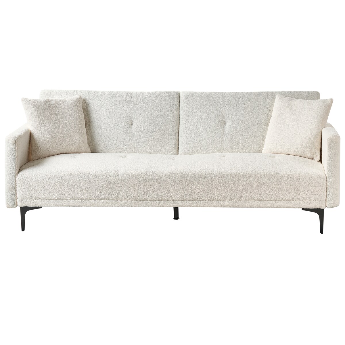 Sofa rozkładana dla 3 osób LUCAN Boucle Złamana biel