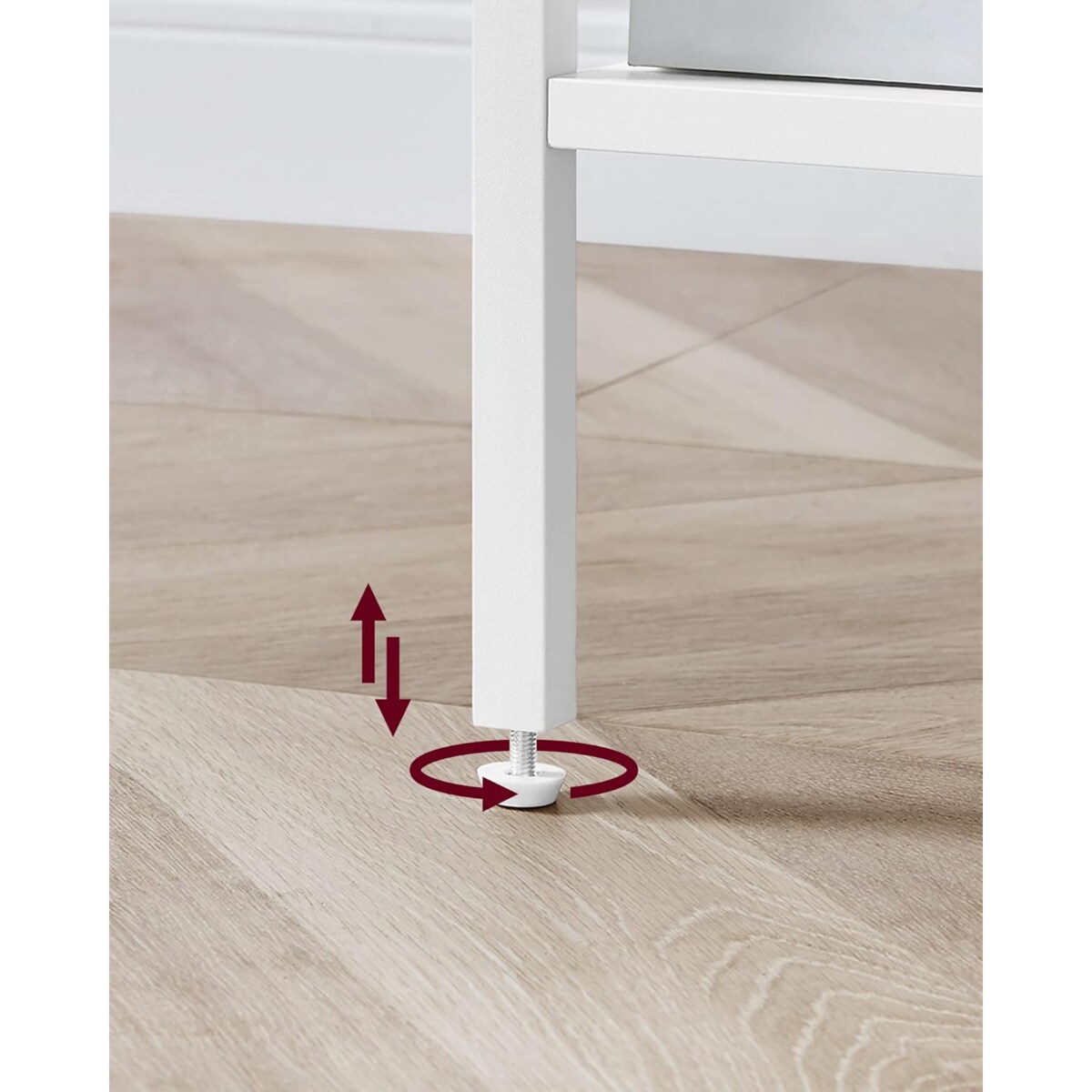 SZAFKA NOCNA Z SZUFLADĄ NOWOCZESNY STOLIK Z PÓŁKAMI - BIAŁA