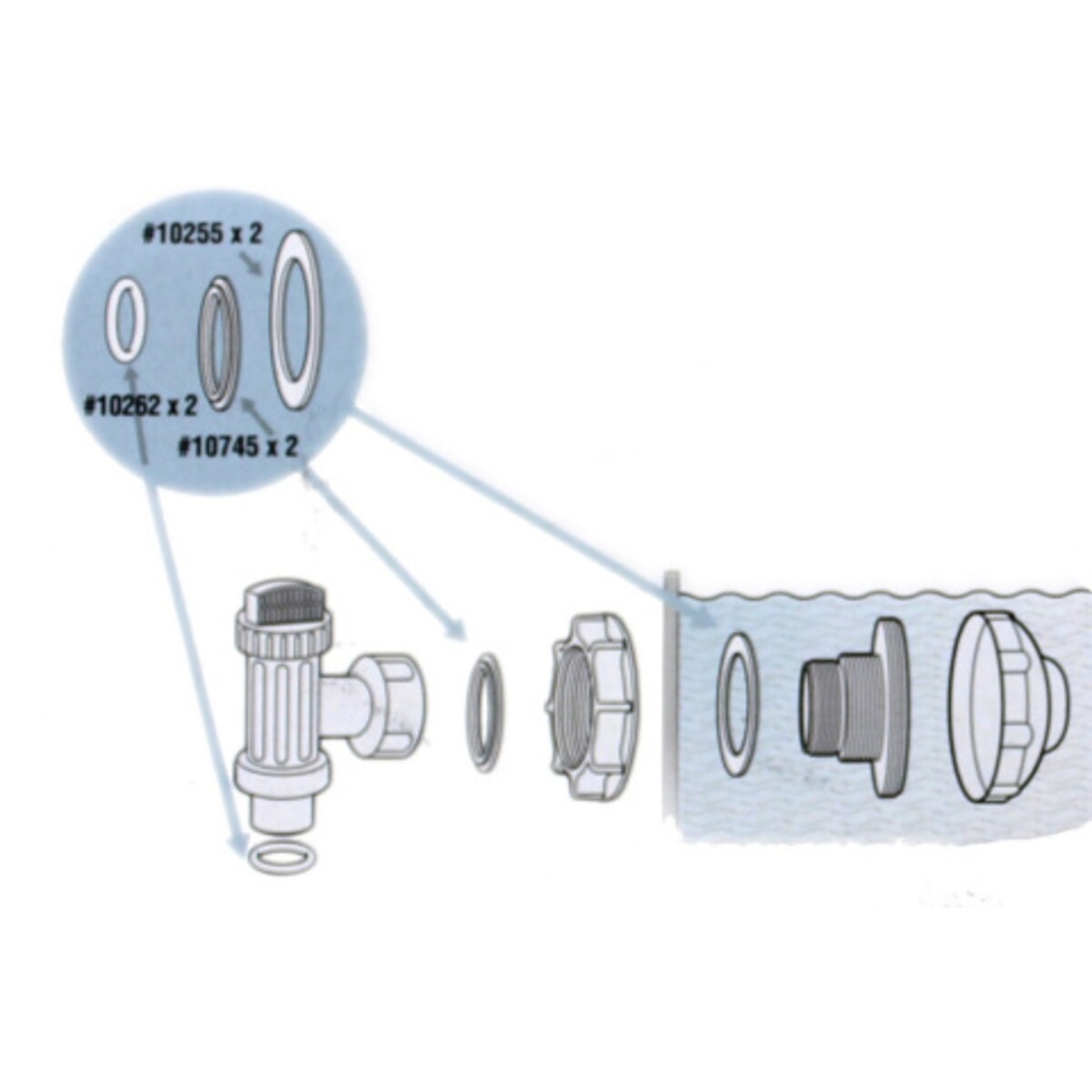 Zawór do basenu 10747 Intex kpl 2 sztuki