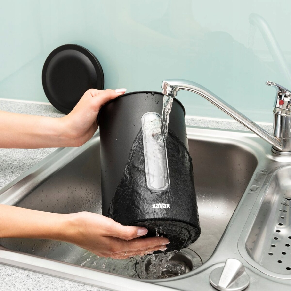 XAVAX Pojemnik do kawy 1 kg stal nierdzewna czarny mat BARISTA