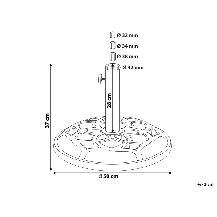 Podstawa pod parasol ⌀ 50 cm czarna CETO