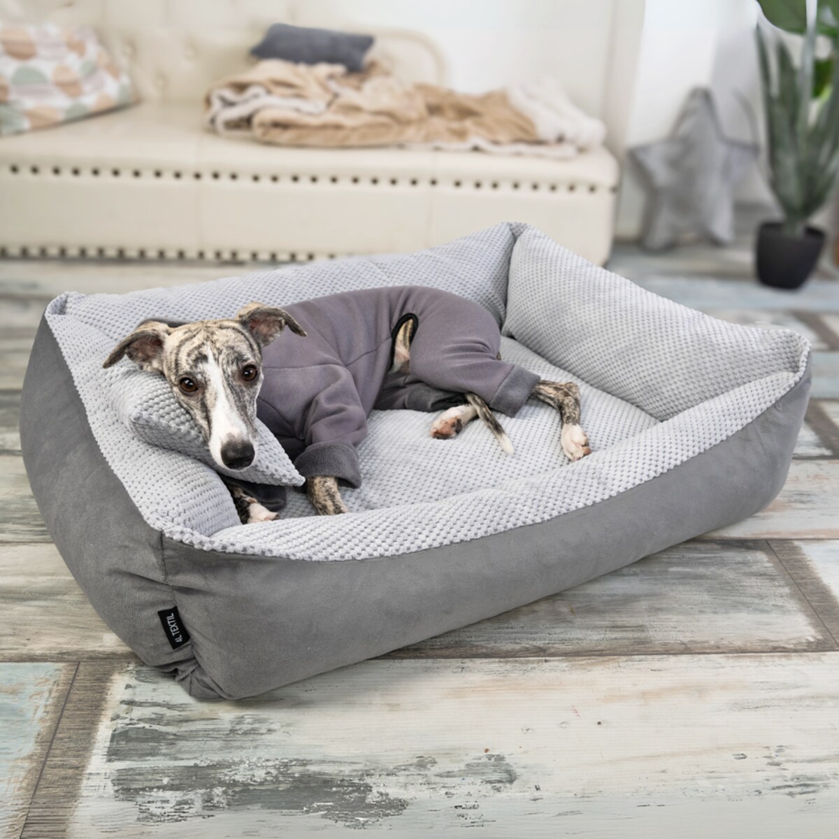 Przytulne legowisko dla psa TEO, 60x40 cm, Szary