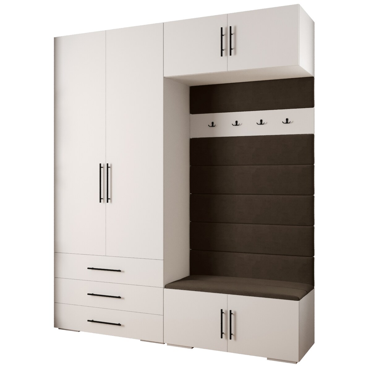 Garderoba do przedpokoju INOVA 3 Z12 biały+czarny+manila04