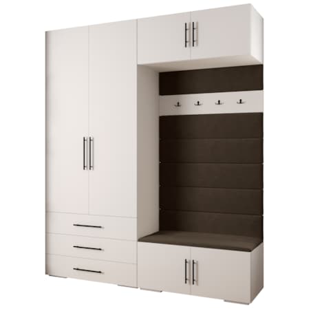 Garderoba do przedpokoju INOVA 3 Z12 biały+czarny+manila04