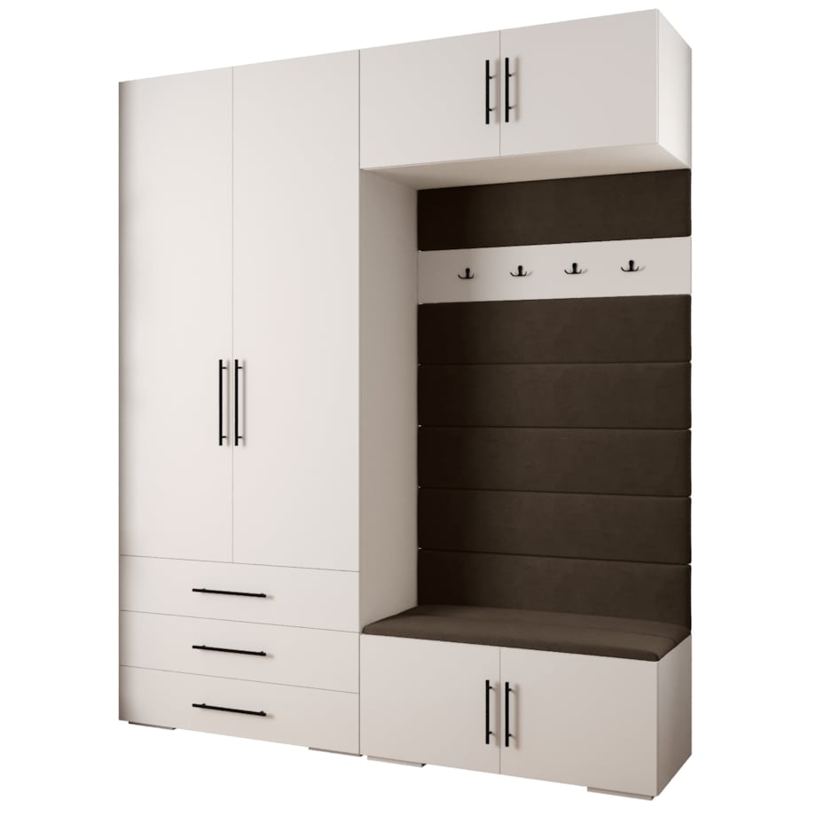 Garderoba do przedpokoju INOVA 3 Z12 biały+czarny+manila04