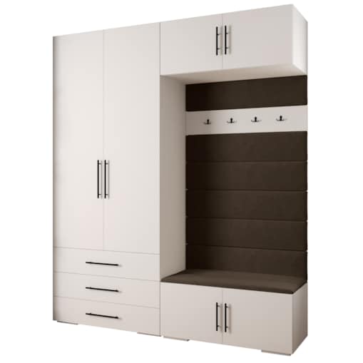 Garderoba do przedpokoju INOVA 3 Z12 biały+czarny+manila04