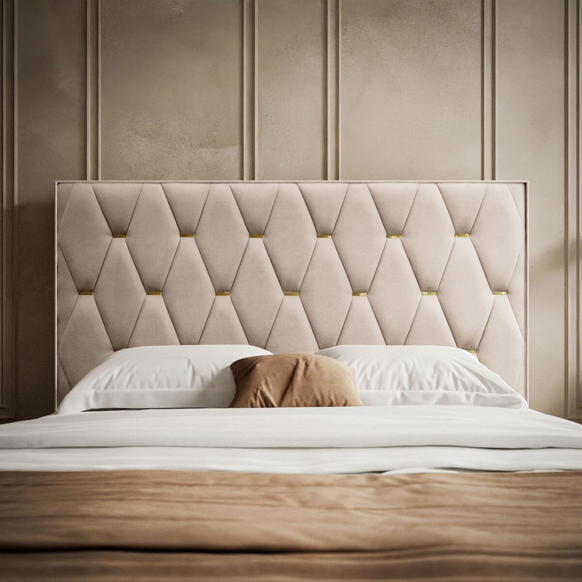 Łóżko tapicerowane IZOLDA z wysokim zagłówkiem, selaż 34, 180x200 Royal Velvet 170