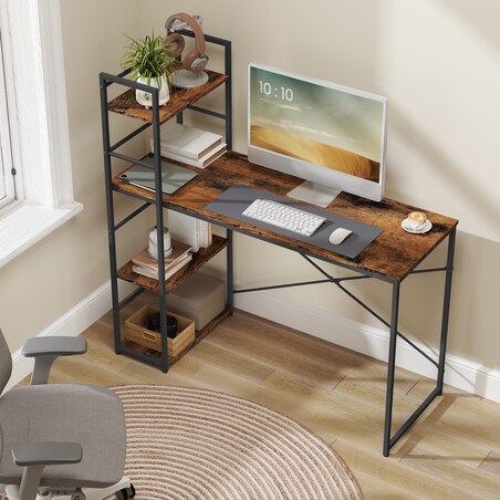 Biurko Komputerowe Max 4.0 Rustykalny, Czarny