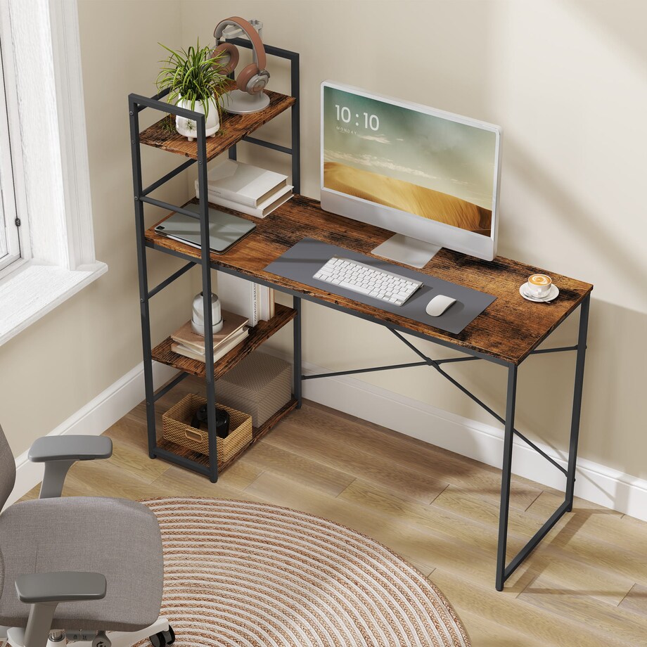 Biurko Komputerowe Max 4.0 Rustykalny, Czarny