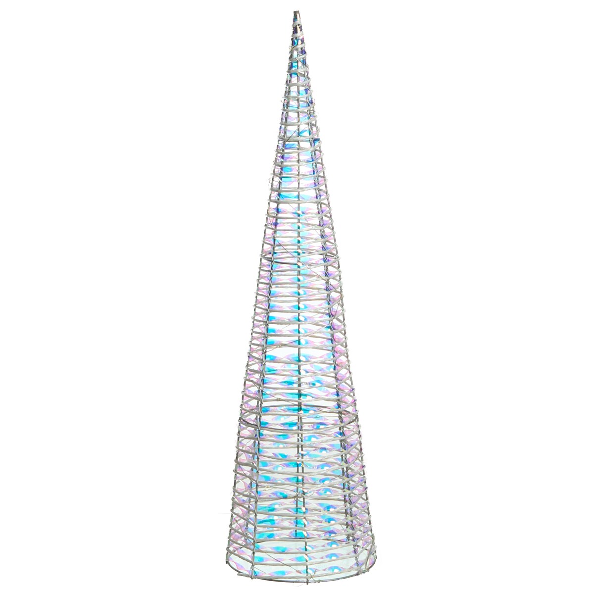 Zestaw 3 dekoracji świątecznych LED SONDER 40/60/80 cm Choinka Biały