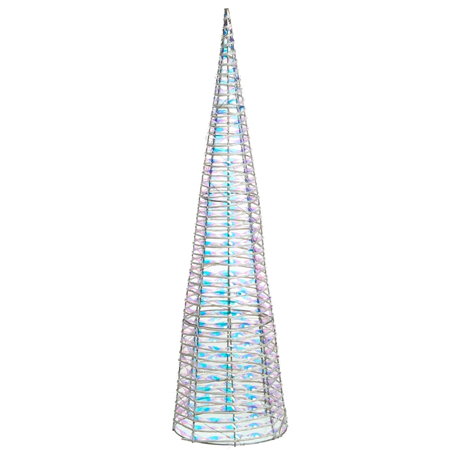 Zestaw 3 dekoracji świątecznych LED SONDER 40/60/80 cm Choinka Biały