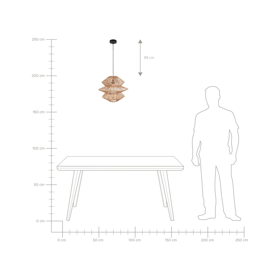 Lampa wisząca rattanowa naturalna ANDUKI
