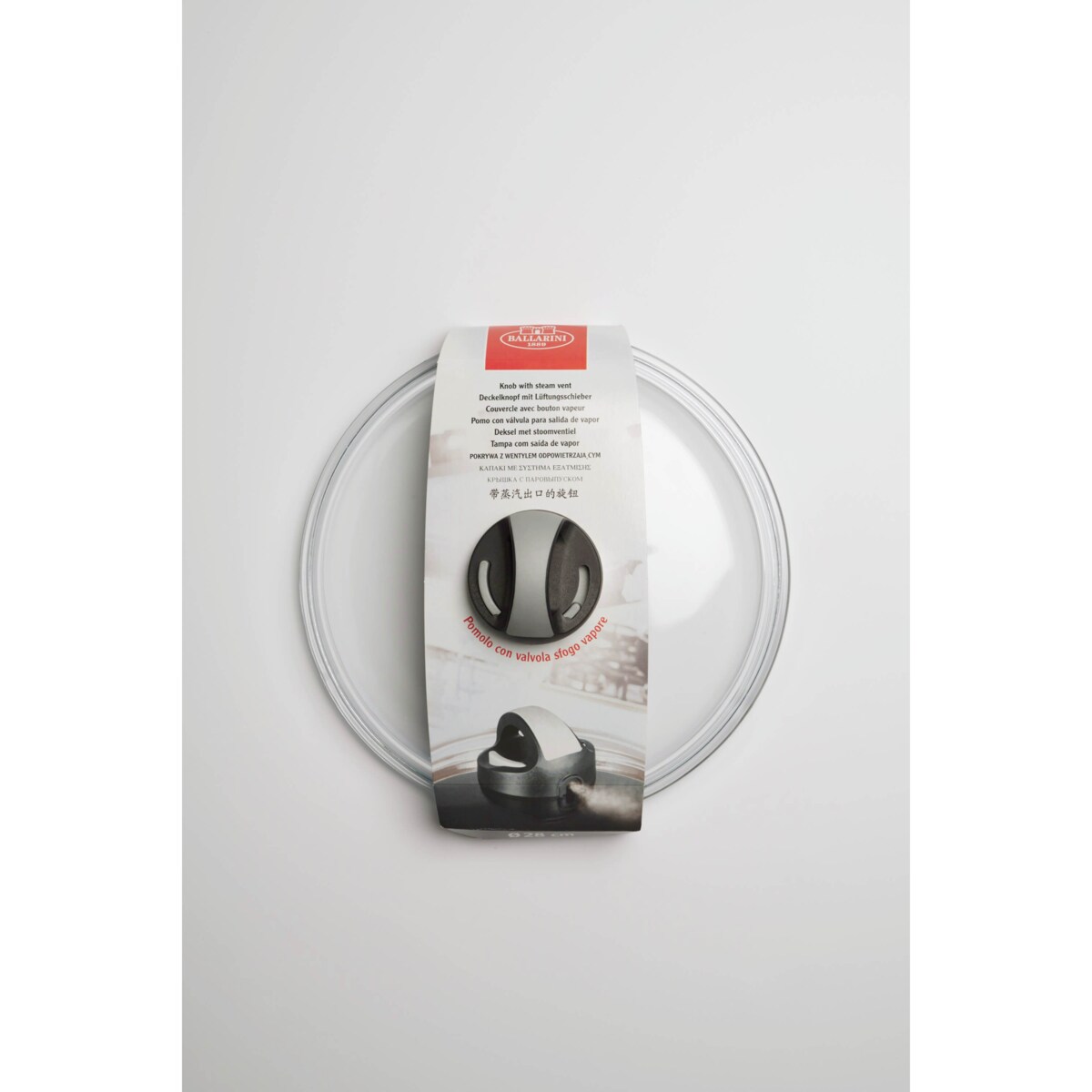 Szklana pokrywka z regulacją pary - 20 cm