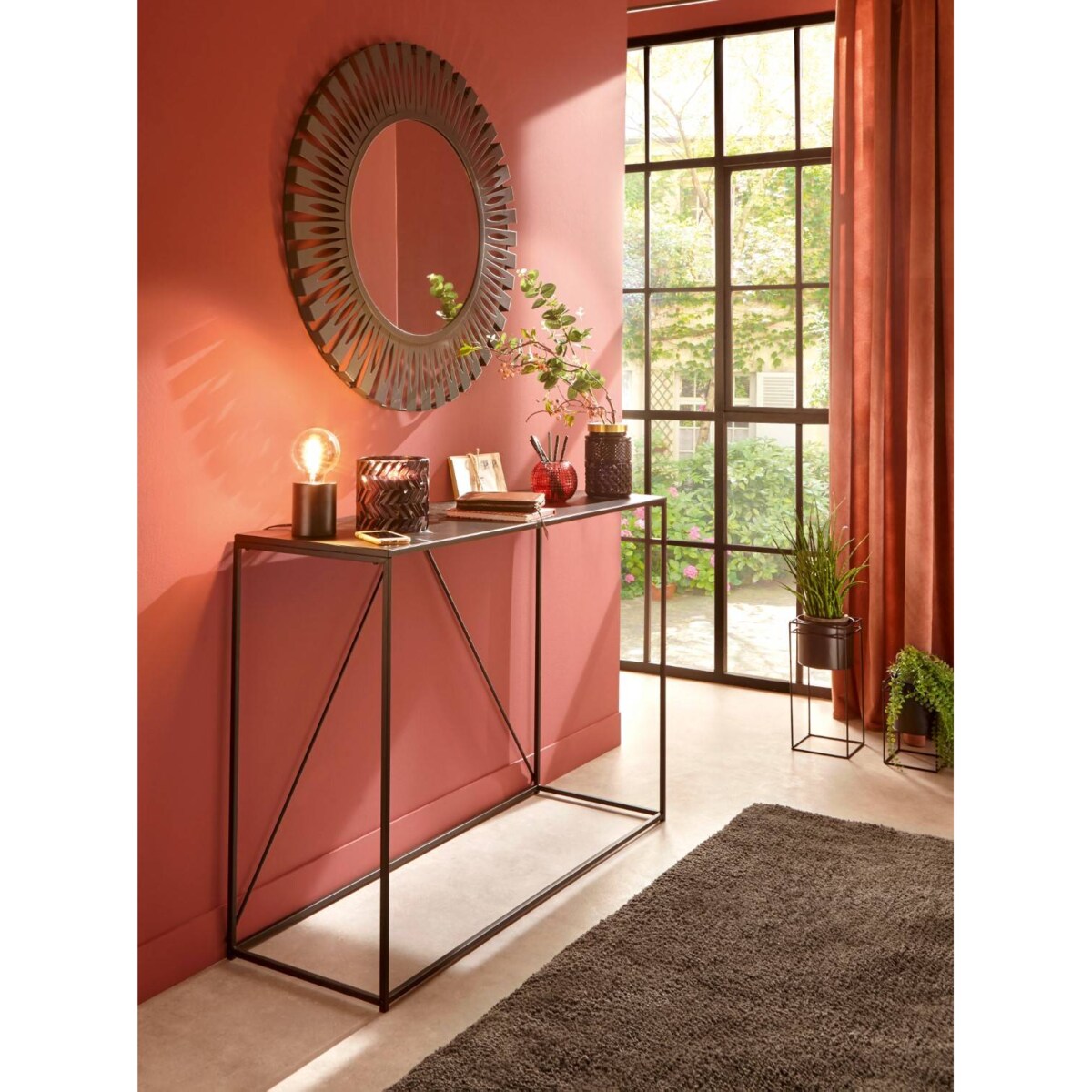 Nowoczesny kwietnik do salonu metalowy, 2 sztuki