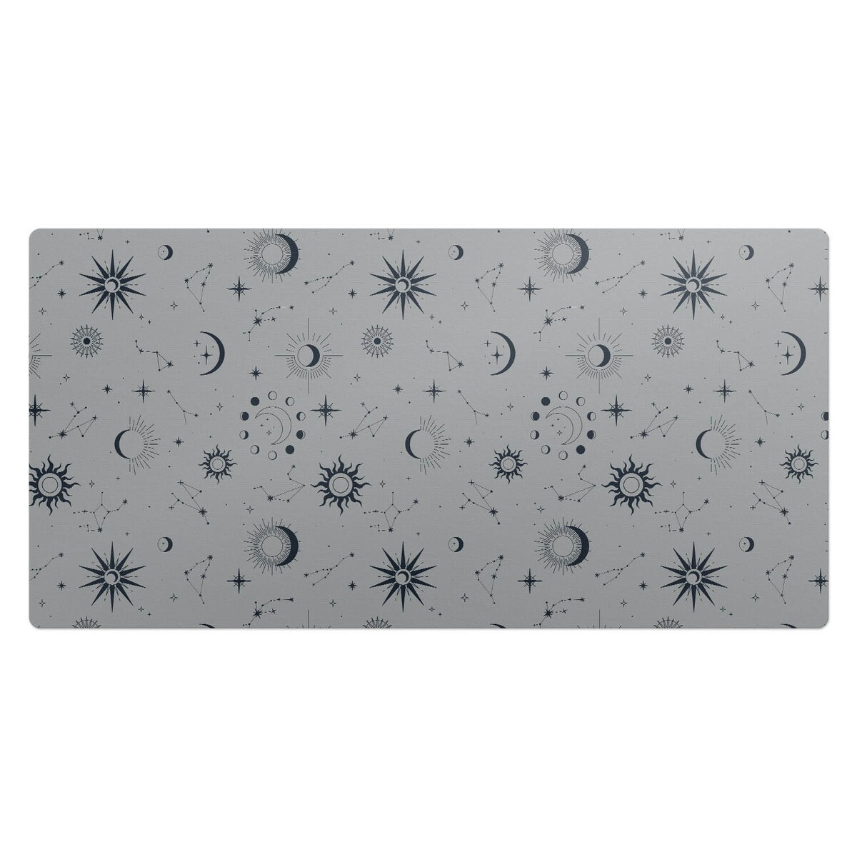 Szara mata na biurko Kosmiczne wzory, 90x45 cm