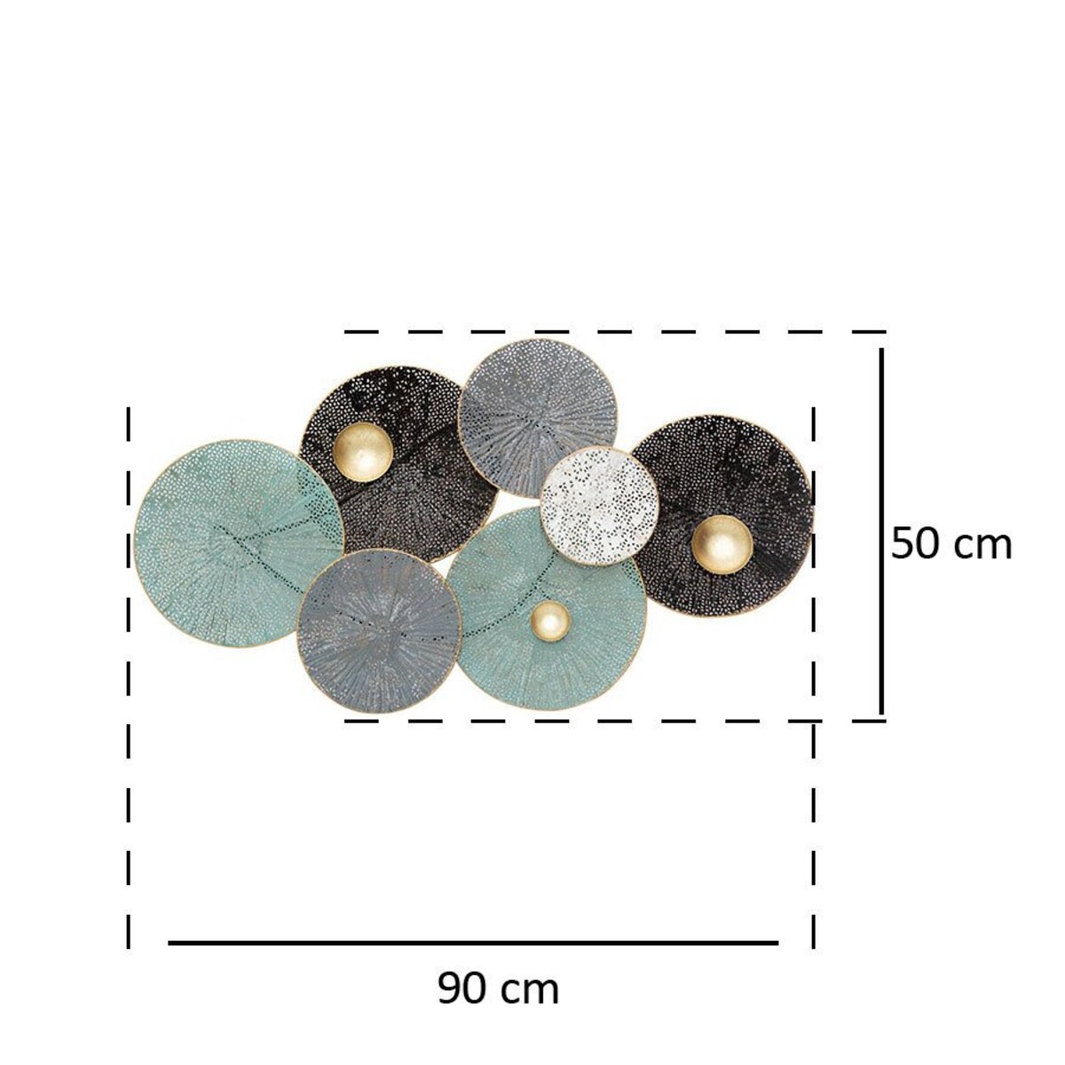 Ozdoba ścienna DECO z liści lilii wodnej, 90 x 50 cm