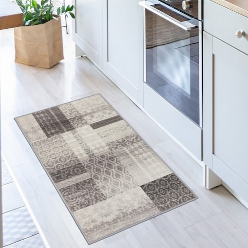 Chodnik Antypoślizgowy Vita 60x100 cm Patchwork Beżowy