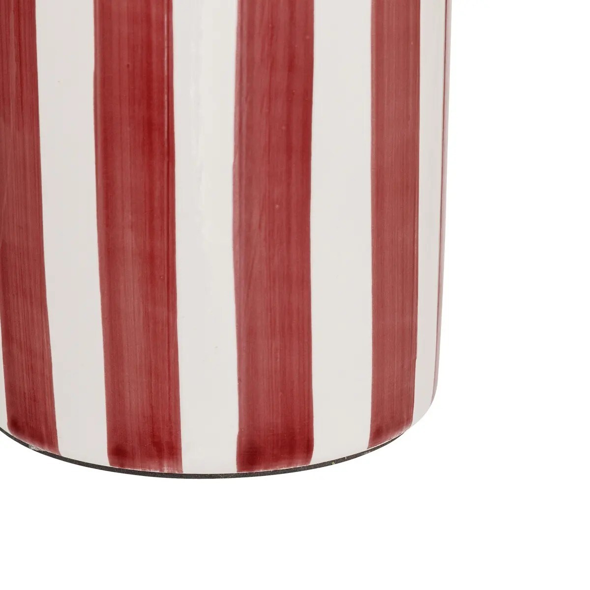 Lampa stołowa z ceramiki i tkaniny Frida biało-czerwona