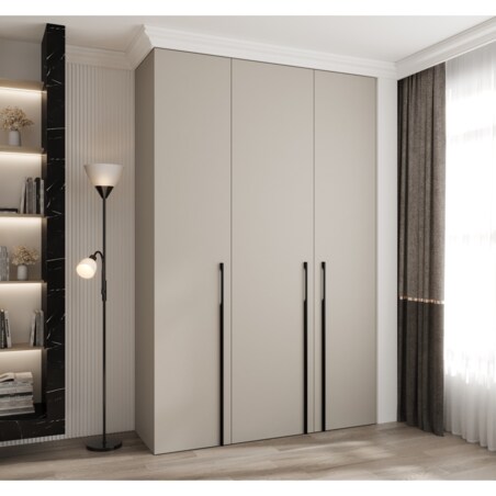 Szafa trzydrzwiowa Como 3 160 gł.50 kaszmir+czarny