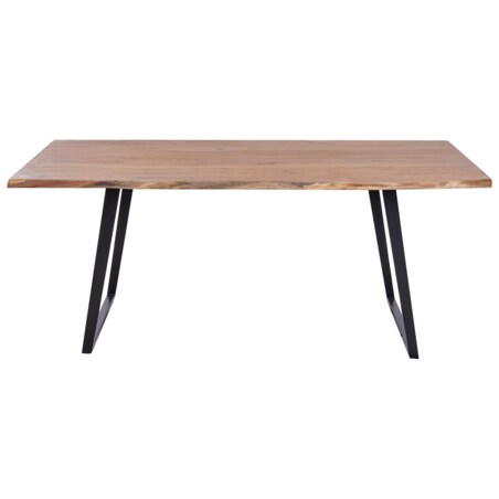 Stół do jadalni akacjowy 200 x 100 cm jasne drewno z czarnym JAIPUR