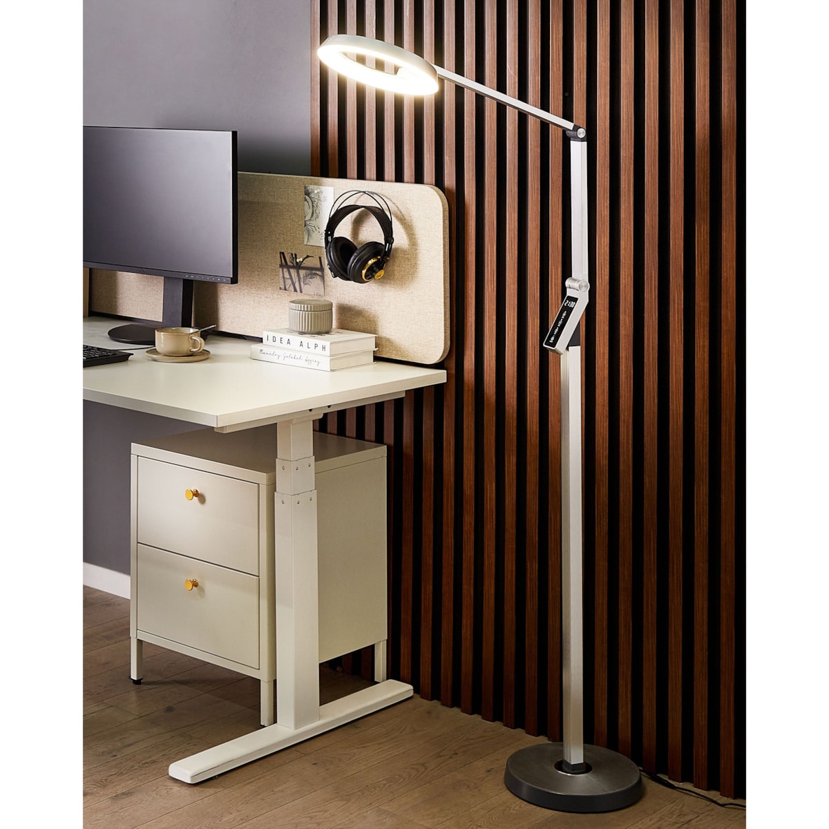 Lampa podłogowa LED CARINA Ze ściemniaczem Metal Srebrny