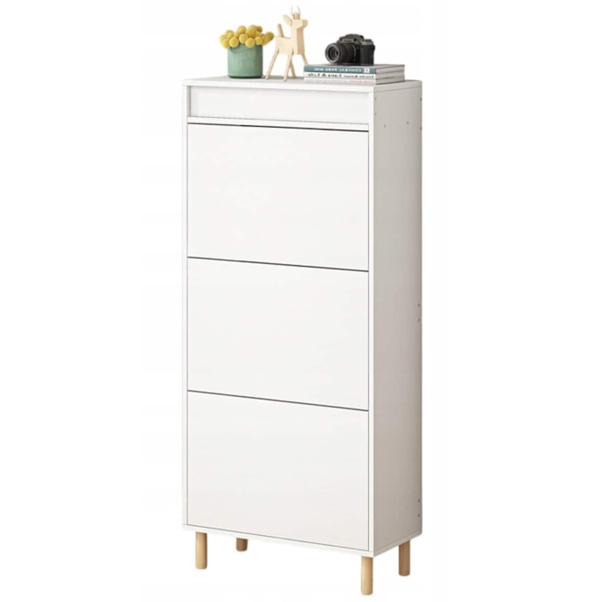 Szafka na buty biała schowek z lustrem loft stojący regał przedpokój 55cm