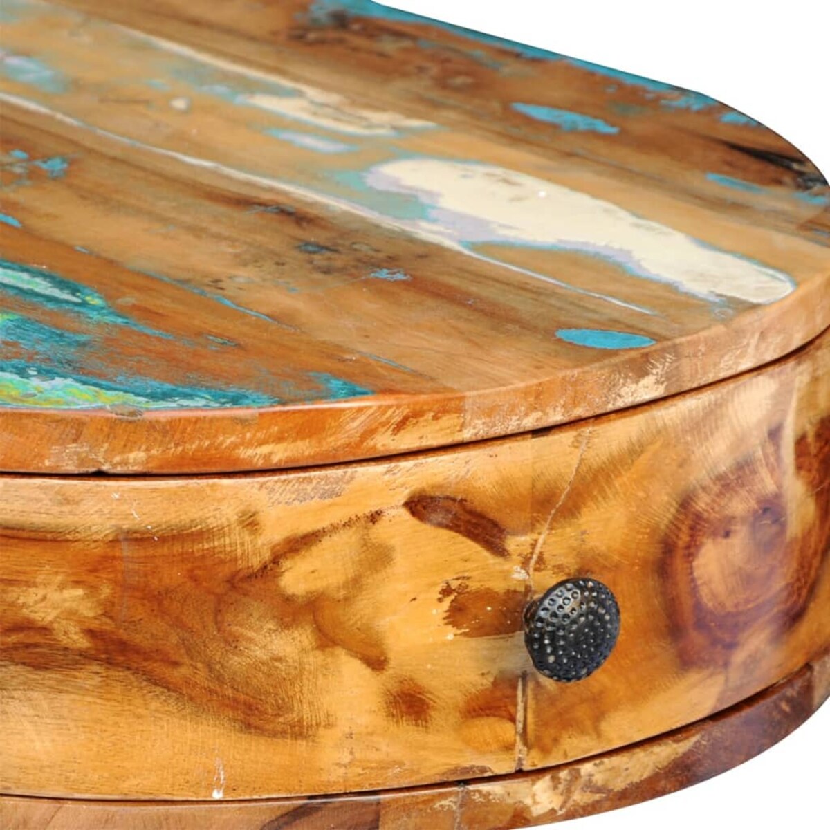 vidaXL Biurko z żelaznymi nogami, lite drewno z odzysku