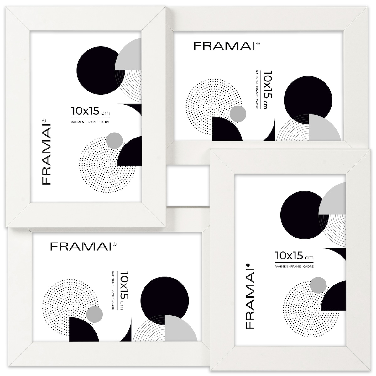 Multirama ramka na zdjęcia. Biała multirama na cztery zdjęcia 10x15 cm Ramka na zdjęcia 4 w 1 MULTI HEN 1 FRAMAI