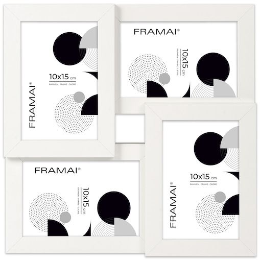 Multirama ramka na zdjęcia. Biała multirama na cztery zdjęcia 10x15 cm Ramka na zdjęcia 4 w 1 MULTI HEN 1 FRAMAI