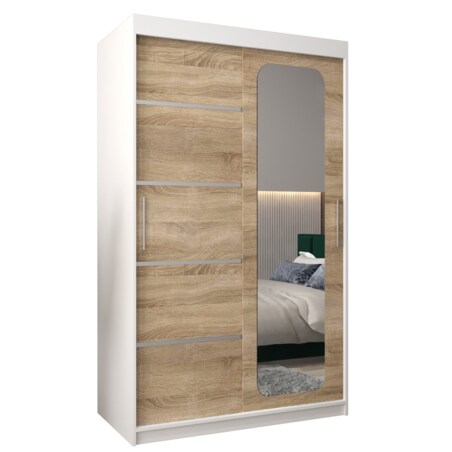 Szafa przesuwna Garderoba PROMO V2 120 biały/sonoma