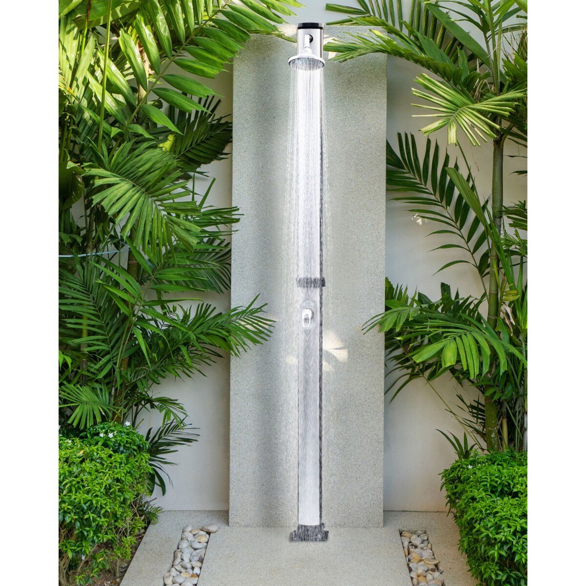Prysznic ogrodowy solarny wolnostojący ELQUI Srebrny