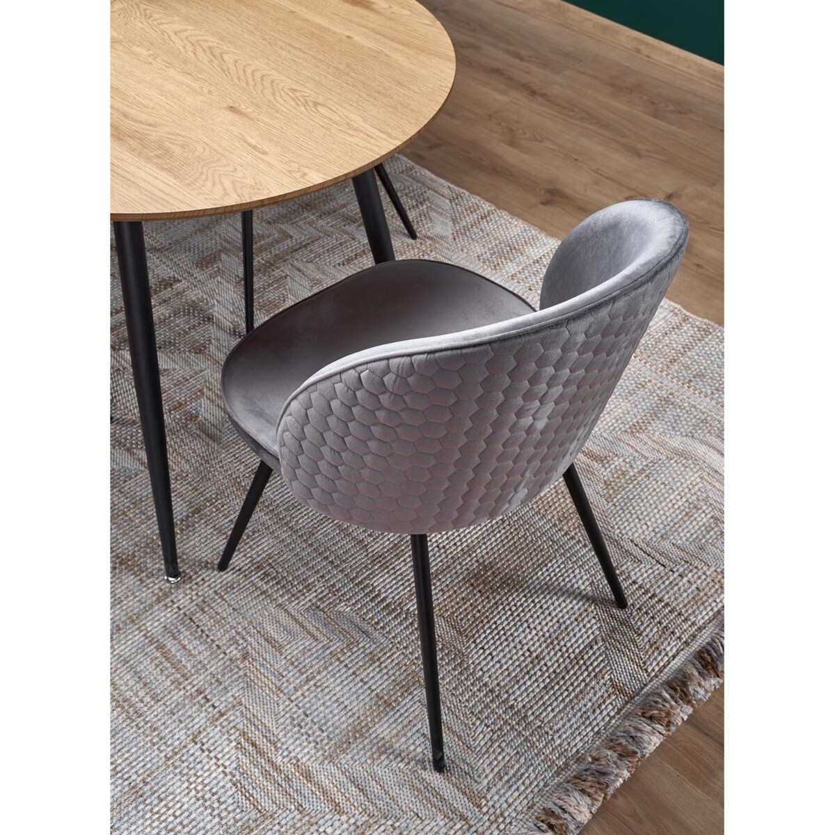 STÓŁ ROZKŁADANY Lora blat mdf DĄB ZŁOTY stalowe czarne nogi