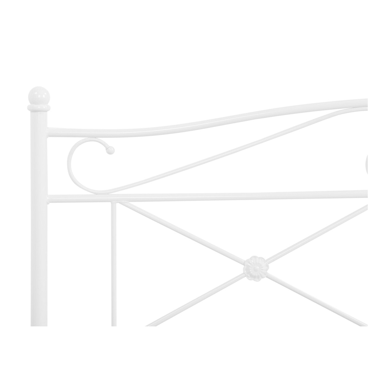 Łóżko metalowe 180 x 200 cm białe RODEZ