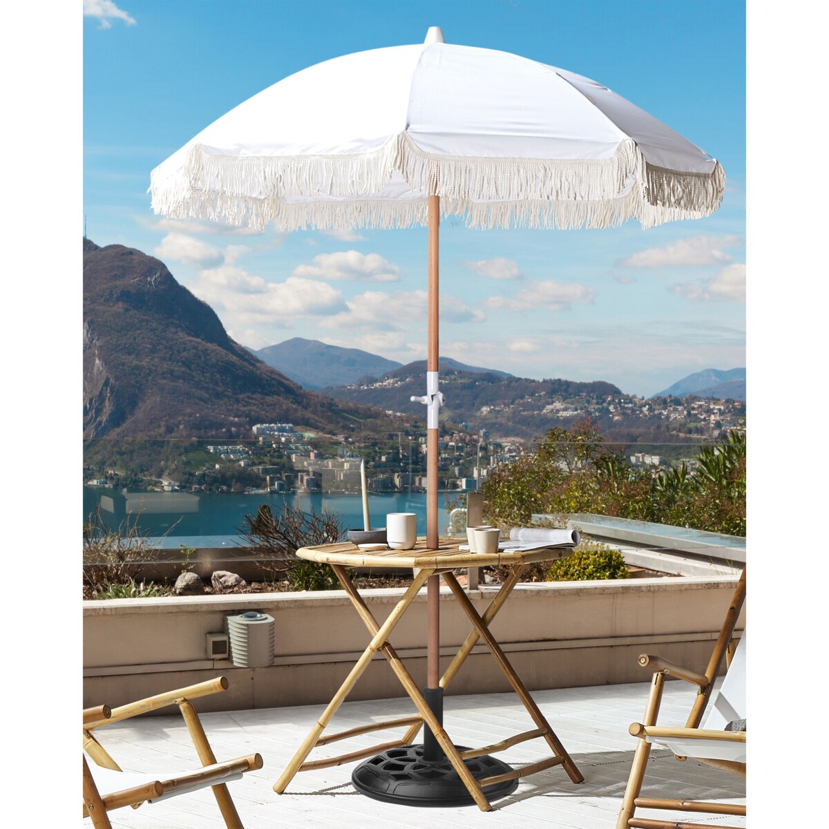 Parasol ogrodowy 150 cm MONDELLO Biały