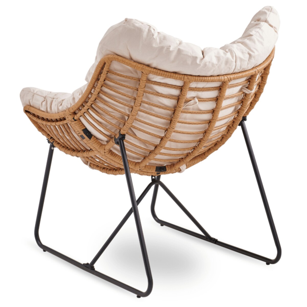 Fotel Ogrodowy Wypoczynkowy Kubełkowy Do Salonu Na Taras Balkon FIN Beż