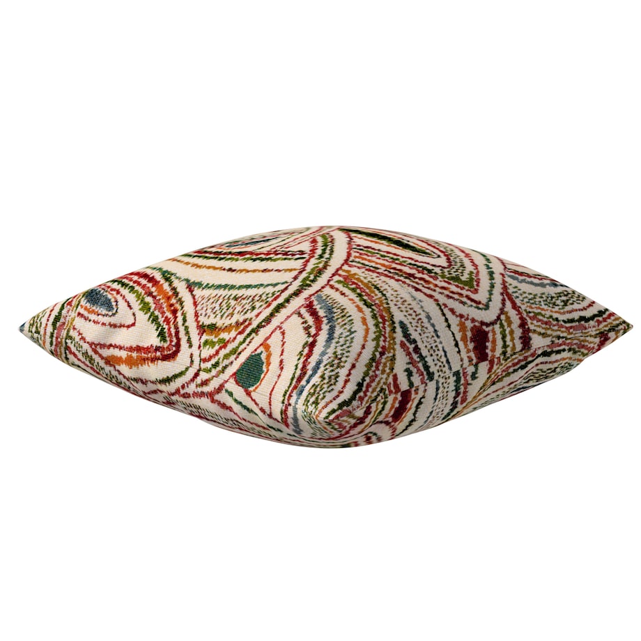 Poszewka Kinga na poduszkę 43x43 czerwono-zielone łuki na kremowym tle