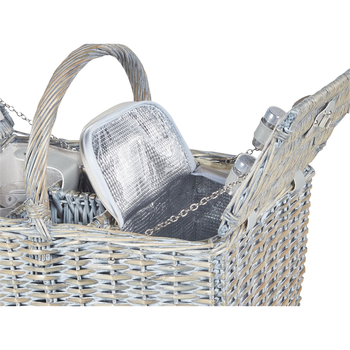 Kosz piknikowy GROSEILLE Plecionka Szary