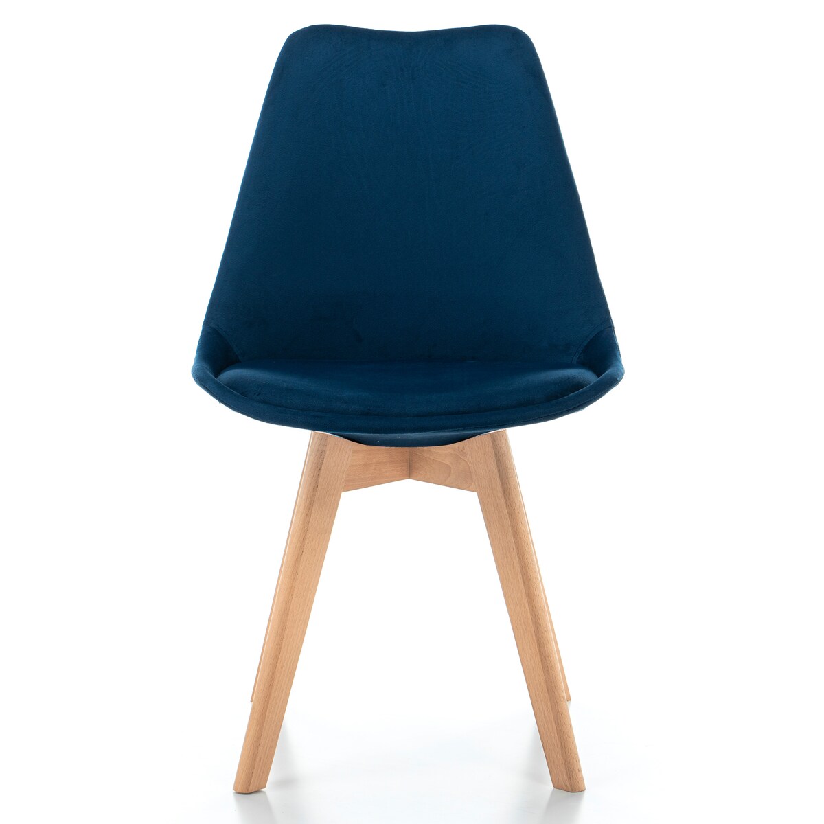 Krzesło skandynawskie z poduszką welurowe DUBLIN granatowe