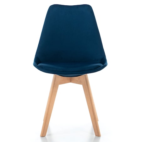 Krzesło skandynawskie z poduszką welurowe DUBLIN granatowe