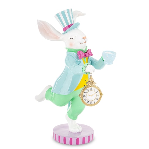 Dekoracja - królik z filiżanką i zegarem 31x11,5x21 cm CIRCUS-2