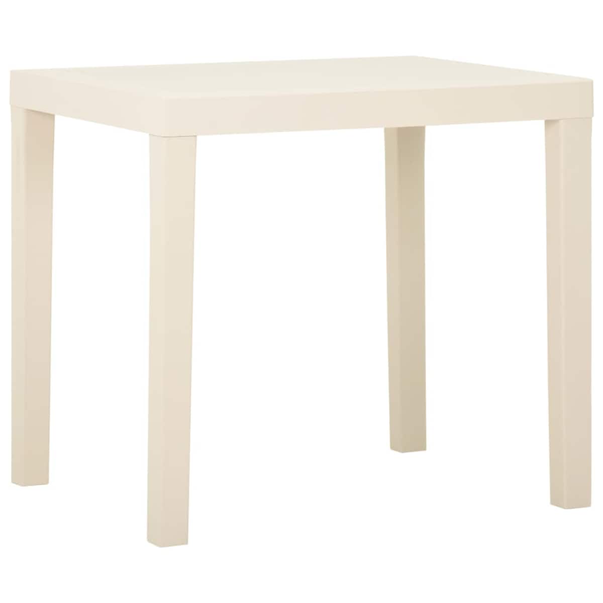 vidaXL Stolik ogrodowy, biały, 79 x 65 x 72 cm, plastikowy